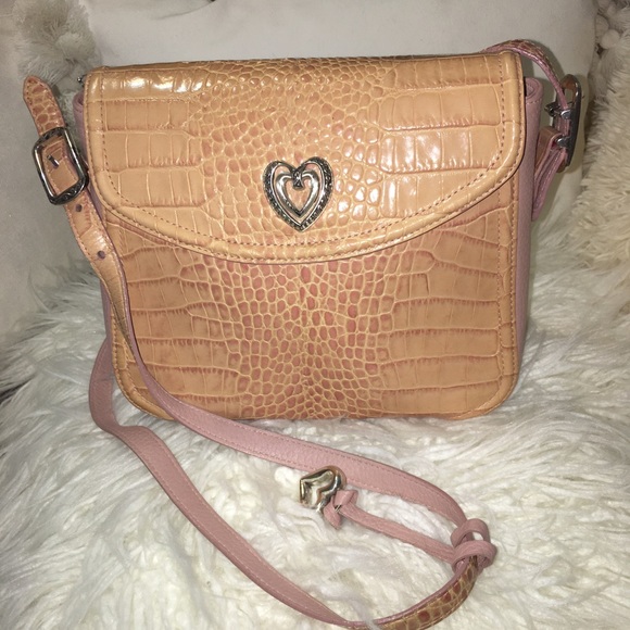 Brighton Handbags - Brighton Pink Croc Embossed Leather Bag